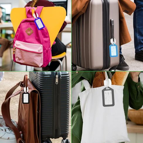 Luggage Tags, 10 Pcs Travel Tags for Suitcases, Baggage Handbag Tags Labels with Name Address City, Travel Essentials Accessories for Travel Baggage Identity ID Labels (10 Color) in Kuwait