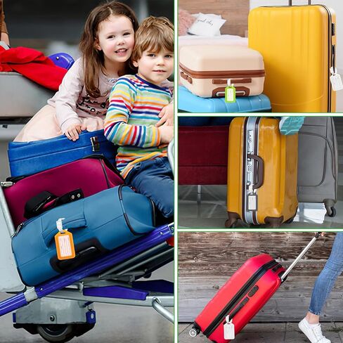 Luggage Tags, 10 Pcs Travel Tags for Suitcases, Baggage Handbag Tags Labels with Name Address City, Travel Essentials Accessories for Travel Baggage Identity ID Labels (10 Color) in Kuwait