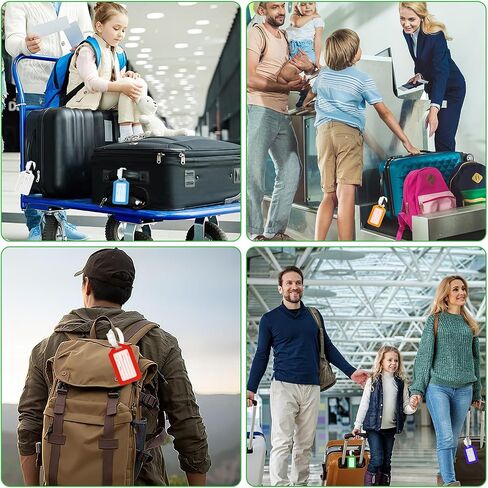 Luggage Tags, 10 Pcs Travel Tags for Suitcases, Baggage Handbag Tags Labels with Name Address City, Travel Essentials Accessories for Travel Baggage Identity ID Labels (10 Color) in Kuwait