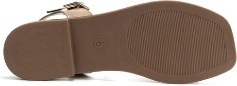 صنادل مسطحة من الجلد الصناعي للنساء من FUNKYMONKEY بأصابع مفتوحة وشريط واحد كاجوال بشريط للكاحل بإبزيم in Kuwait