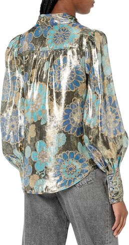 Trina Turk Women's Metallic Button Up Blouse in Saudi Arabia