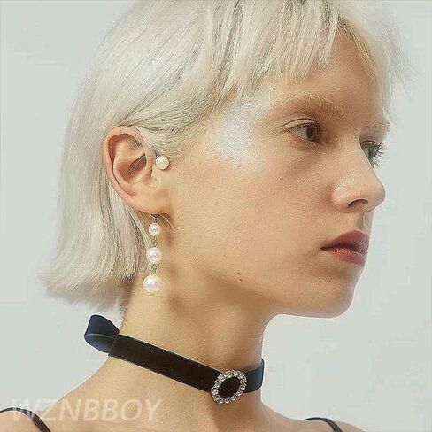 WZNBBOY بوهو الذهب طويل الشرابة اللؤلؤ الأذن الكفة سلسلة الأقراط لذيذ اللؤلؤ غير مثقوب الغضروف أقراط خمر اللؤلؤ انخفاض الأقراط مجوهرات الزفاف للنساء والفتيات in Kuwait