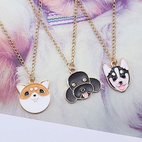 MYANAIL Cartoon Pet Dog Pendant Necklace,Creative Animal Jewelry Clavicle Necklace for Birthday Gift in Saudi Arabia