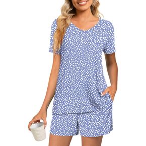 syoss Women's Summer Casual 2 Piece Pajama Sets, Loungewear Sleepwear Ladies Pjs Sets with Pockets in Kuwait