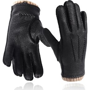 Anccion Genuine Leather Gloves for Men Touchscreen Driving Dress Outdoor Sheepskin Leather&Cashmere Lined Winter in Kuwait