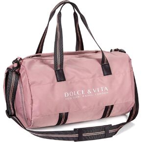 حقيبة رياضية للنساء من القماش الخشن للسفر للفتيات حقيبة دفل لطيفة للأطفال في عطلة نهاية الأسبوع، حجرة أحذية متعددة الوظائف طوال الليل، التمارين الرياضية والرقص، حقيبة صغيرة محمولة في عطلة نهاية الأسبوع مقاومة للماء وخفيفة الوزن (أسود) in Kuwait