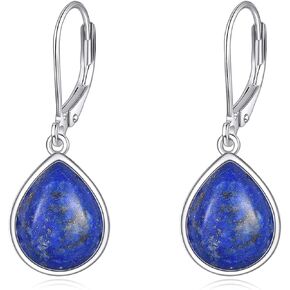 Moonstone Teardrop Earrings for Women Sterling Silver Moonstone/Black Onyx/Lapis Lazuli Dangle Earrings Jewelry Gifts for Girls in Saudi Arabia