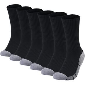 GAXIDES Athletic Hiking Socks for Mens and Womens Arch Support Compression With Cushion Moisture Wicking Crew Socks 3 Pairs