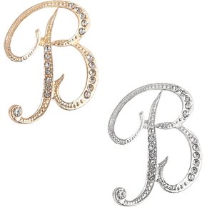 Letter Brooch Pins, Alloy Lapel Pin Gold and Silver for Women, Girls, Men in Saudi Arabia