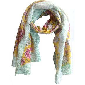 Rastogi Handicrafts Cotton Scarfs For Women Hand Block Printed Indian Traditional Design 70x20 Inch Mini Stall For Girls