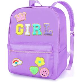حقيبة ظهر مدرسية من Sweet lion للفتيات حقيبة ظهر Preppy حقيبة ظهر من النايلون حقيبة ظهر من النايلون للمدرسة المتوسطة والسفر والعمل (وردي) in Kuwait