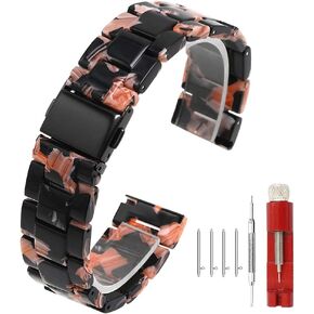 Kai Tian Rainbow Resin Super Light Watch Band for Men Women Quick Release Watch Bands 22mm Removable Links with Stainless Steel Buckle