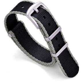 JWNSPA 20mm 22mm Premium Ballistic Military Nylon Watch band - One piece Brushed Buckle Replacement Watch Straps for Men Women