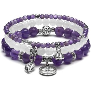 PESOENTH 7 شقرا أساور للنساء شفاء كريستال حجر حبة اليوغا التأمل كريستال مطرز سوار الأحجار الكريمة الطبيعية موازنة المجوهرات الفتيات in Kuwait