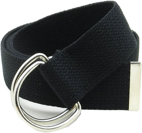 Canvas Web Belt Double D-Ring Buckle 1.5" Wide with Metal Tip Solid Color in Saudi Arabia