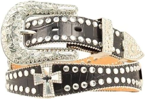 Blazin Roxx Western Belt Womens Scallop Crystals Espresso N3514602 in Saudi Arabia