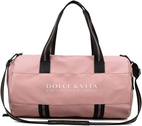 حقيبة رياضية للنساء من القماش الخشن للسفر للفتيات حقيبة دفل لطيفة للأطفال في عطلة نهاية الأسبوع، حجرة أحذية متعددة الوظائف طوال الليل، التمارين الرياضية والرقص، حقيبة صغيرة محمولة في عطلة نهاية الأسبوع مقاومة للماء وخفيفة الوزن (أسود) in Kuwait