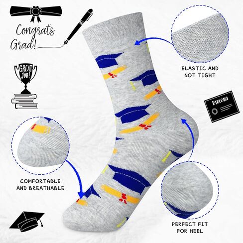 5 Pairs Graduation Crew Socks, Class of 2023 Socks Graduation Socks for Men and Women Funny Graduation Socks, Adult Size in Saudi Arabia