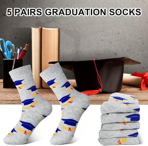 5 Pairs Graduation Crew Socks, Class of 2023 Socks Graduation Socks for Men and Women Funny Graduation Socks, Adult Size in Saudi Arabia