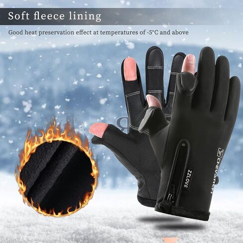 ZZLOVE Winter Warm Touch Screen Gloves for Men and Women, Waterproof and Anti-Slip Cycling Running Gloves,Water Resistant Windproof Outdoor Sports Glove for Bicycle in Kuwait