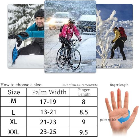 ZZLOVE Winter Warm Touch Screen Gloves for Men and Women, Waterproof and Anti-Slip Cycling Running Gloves,Water Resistant Windproof Outdoor Sports Glove for Bicycle in Kuwait