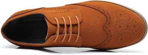 Men's Suede Lace Up Brogue Oxford Shoes,Flats Wing Tips Business Dress Shoe Classic Retro Comfortable Casual Shoe in Saudi Arabia
