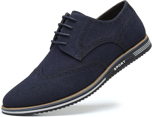 Men's Suede Lace Up Brogue Oxford Shoes,Flats Wing Tips Business Dress Shoe Classic Retro Comfortable Casual Shoe in Saudi Arabia