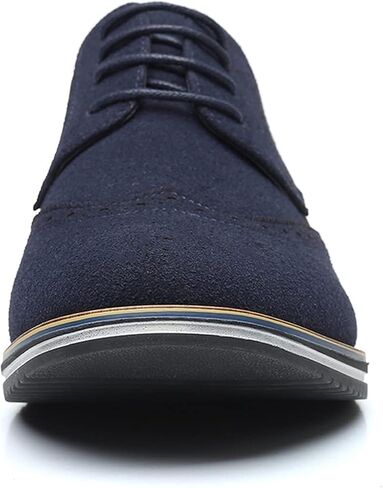 Men's Suede Lace Up Brogue Oxford Shoes,Flats Wing Tips Business Dress Shoe Classic Retro Comfortable Casual Shoe in Saudi Arabia