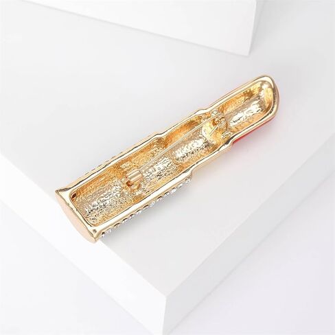 Lipstick Brooch Drip Lipstick Rhinestone Brooch Personalized Simple Brooch Pin Creative Corsage Women's Clothing Delicate Accessories Fashion Elegant Dress Suit Decoration Jewelry Gift, Metal, no in Kuwait