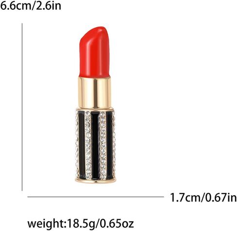 Lipstick Brooch Drip Lipstick Rhinestone Brooch Personalized Simple Brooch Pin Creative Corsage Women's Clothing Delicate Accessories Fashion Elegant Dress Suit Decoration Jewelry Gift, Metal, no in Kuwait
