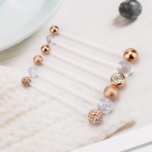 CrazyPiercing حلقة البطن الحامل تشيكوسلوفاكيا حلقة البطن الواضحة السرة ثقب التجنيب 14G الاكريليك حلقات زر البطن البلاستيك ثقب المجوهرات الصناعية للنساء in Kuwait