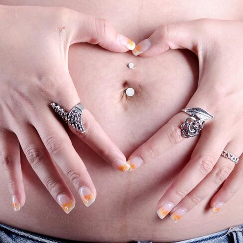 CrazyPiercing حلقة البطن الحامل تشيكوسلوفاكيا حلقة البطن الواضحة السرة ثقب التجنيب 14G الاكريليك حلقات زر البطن البلاستيك ثقب المجوهرات الصناعية للنساء in Kuwait