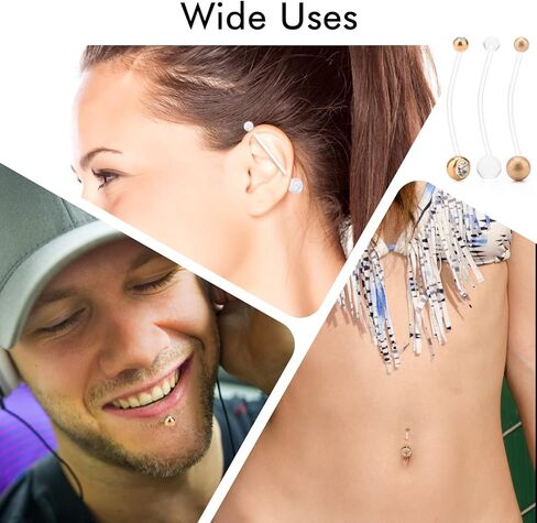 CrazyPiercing حلقة البطن الحامل تشيكوسلوفاكيا حلقة البطن الواضحة السرة ثقب التجنيب 14G الاكريليك حلقات زر البطن البلاستيك ثقب المجوهرات الصناعية للنساء in Kuwait