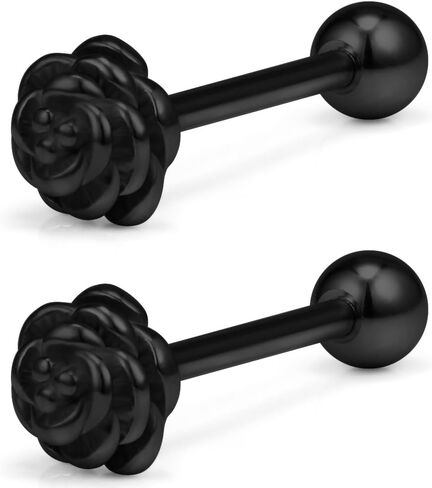 Ruifan 2pcs Vintage Straight Barbell Nipple Tongue Ring Piercing 14G in Saudi Arabia