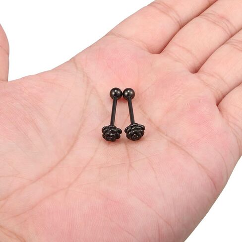 Ruifan 2pcs Vintage Straight Barbell Nipple Tongue Ring Piercing 14G in Saudi Arabia
