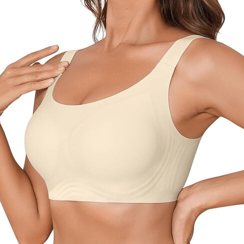Bras for Women No Underwire Smooth Push Up Bras for Women Wireless Full Coverage Comfort T-Shirt Bra with Bra Extender in Kuwait