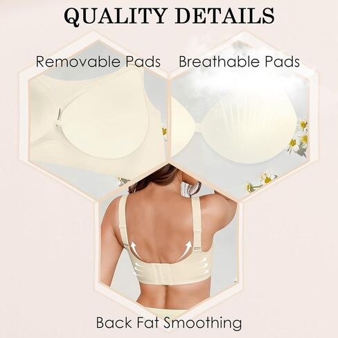 Bras for Women No Underwire Smooth Push Up Bras for Women Wireless Full Coverage Comfort T-Shirt Bra with Bra Extender in Kuwait