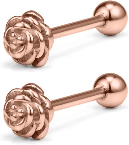 Ruifan 2pcs Vintage Straight Barbell Nipple Tongue Ring Piercing 14G in Saudi Arabia
