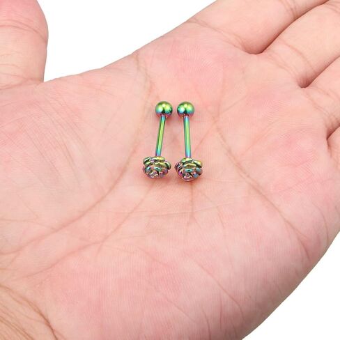 Ruifan 2pcs Vintage Straight Barbell Nipple Tongue Ring Piercing 14G in Saudi Arabia