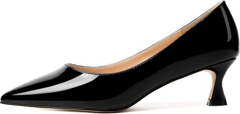 NUMALEO Womens Slip On Solid Patent Party Fashion Pointed Toe Kitten Low Heel Pumps Shoes 2 Inch in Saudi Arabia