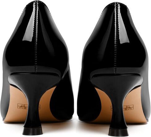 NUMALEO Womens Slip On Solid Patent Party Fashion Pointed Toe Kitten Low Heel Pumps Shoes 2 Inch in Saudi Arabia