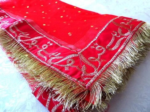 Nikkah Dupatta Qubool Hai Bright Red/Mehandi Dupatta/Wedding Dupatta/Walima Dupatta in Saudi Arabia
