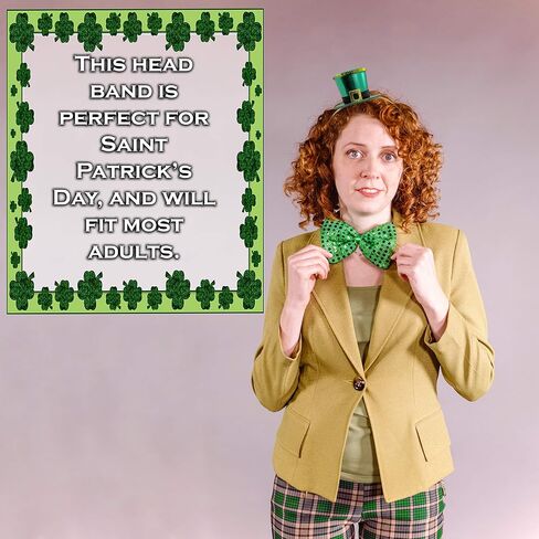 Leprechaun Top Hat Headband - St Patricks Day Irish Green Mini Hat Dress Up Hair Costume Accessories Head Band for Women in Saudi Arabia