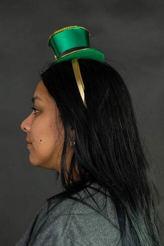 Leprechaun Top Hat Headband - St Patricks Day Irish Green Mini Hat Dress Up Hair Costume Accessories Head Band for Women in Saudi Arabia