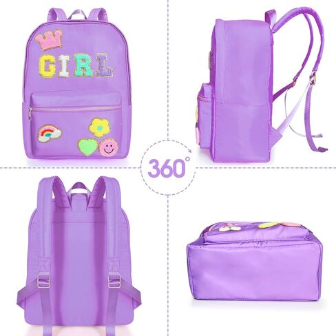 حقيبة ظهر مدرسية من Sweet lion للفتيات حقيبة ظهر Preppy حقيبة ظهر من النايلون حقيبة ظهر من النايلون للمدرسة المتوسطة والسفر والعمل (وردي) in Kuwait