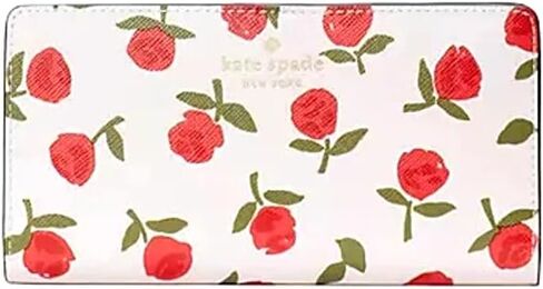 Kate Spade Dana Large Slim Bifold Wallet Saffiano Festive Rosette Print in Saudi Arabia