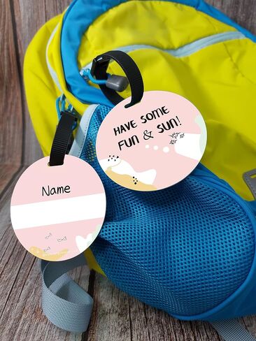 SetGo Cute Animal Name Tag for Kids, Plastic Backpack Tag, Set of 2, Customized Tag – Great for Boys and Girls at School Daycare Kindergarten (Squirrel) in Saudi Arabia