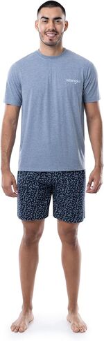 Wrangler Men's Jersey Top and Micro-Sanded Cotton Shorts Pajama Sleep Set in Saudi Arabia