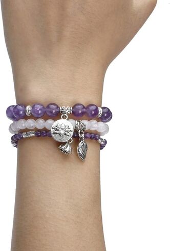 PESOENTH 7 شقرا أساور للنساء شفاء كريستال حجر حبة اليوغا التأمل كريستال مطرز سوار الأحجار الكريمة الطبيعية موازنة المجوهرات الفتيات in Kuwait