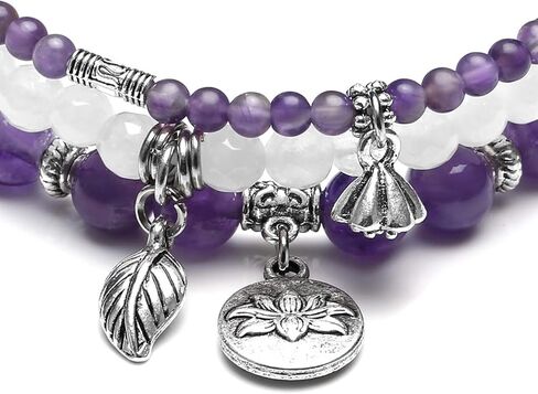 PESOENTH 7 شقرا أساور للنساء شفاء كريستال حجر حبة اليوغا التأمل كريستال مطرز سوار الأحجار الكريمة الطبيعية موازنة المجوهرات الفتيات in Kuwait